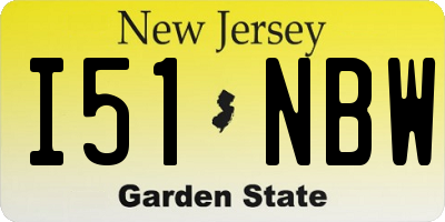 NJ license plate I51NBW
