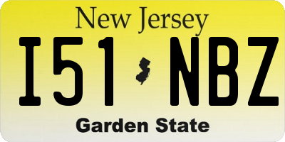 NJ license plate I51NBZ
