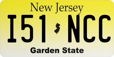 NJ license plate I51NCC