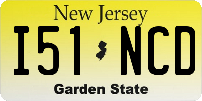 NJ license plate I51NCD