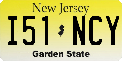 NJ license plate I51NCY