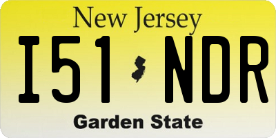 NJ license plate I51NDR