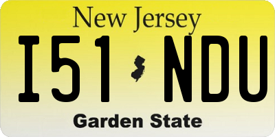 NJ license plate I51NDU