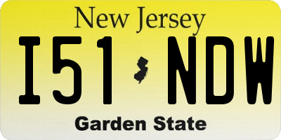 NJ license plate I51NDW