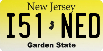 NJ license plate I51NED