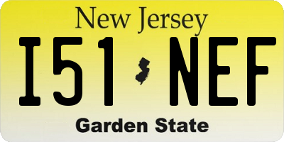 NJ license plate I51NEF