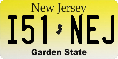 NJ license plate I51NEJ