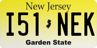 NJ license plate I51NEK