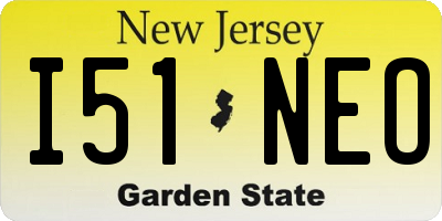 NJ license plate I51NEO