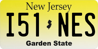NJ license plate I51NES