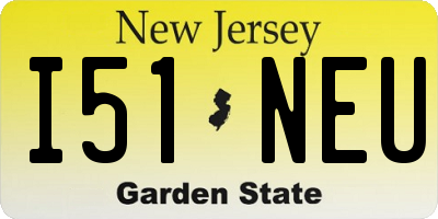 NJ license plate I51NEU
