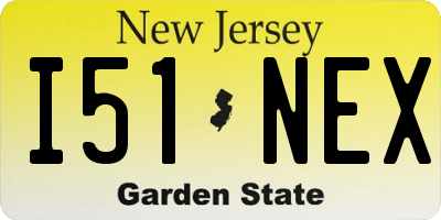 NJ license plate I51NEX