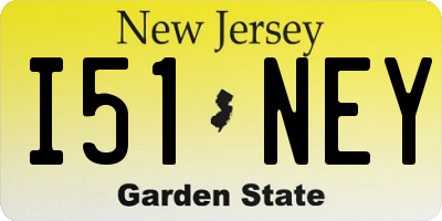 NJ license plate I51NEY