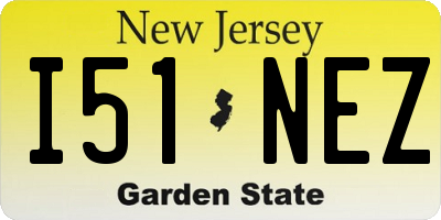 NJ license plate I51NEZ