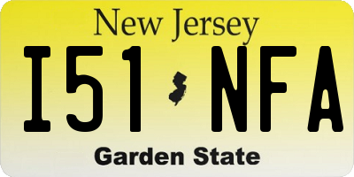 NJ license plate I51NFA