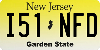 NJ license plate I51NFD