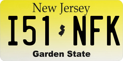 NJ license plate I51NFK