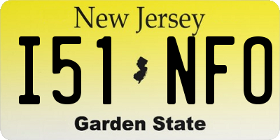 NJ license plate I51NFO