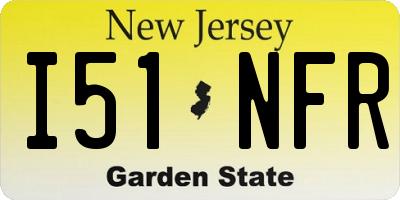 NJ license plate I51NFR