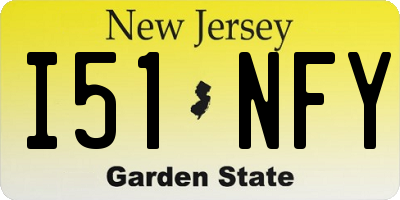 NJ license plate I51NFY