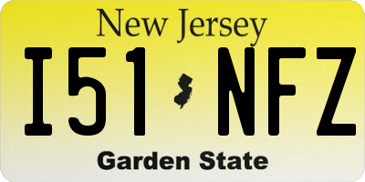 NJ license plate I51NFZ