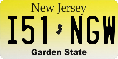 NJ license plate I51NGW
