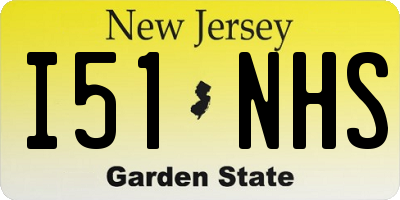 NJ license plate I51NHS