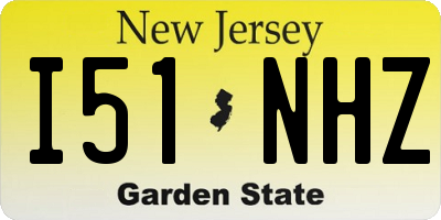 NJ license plate I51NHZ