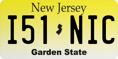 NJ license plate I51NIC