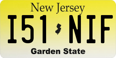 NJ license plate I51NIF