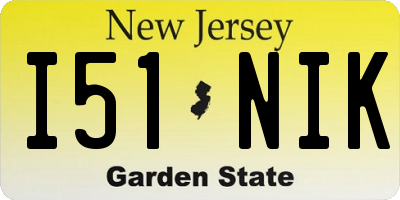 NJ license plate I51NIK