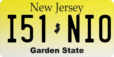 NJ license plate I51NIO