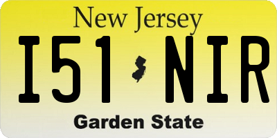 NJ license plate I51NIR