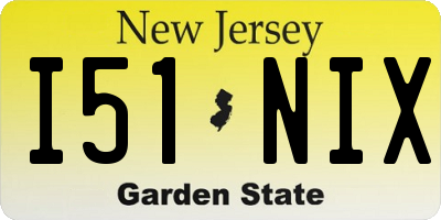 NJ license plate I51NIX