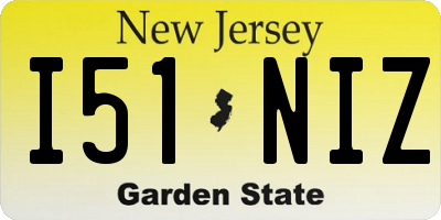 NJ license plate I51NIZ