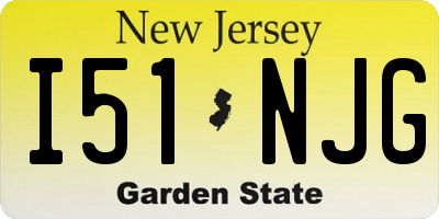 NJ license plate I51NJG