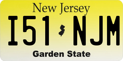 NJ license plate I51NJM