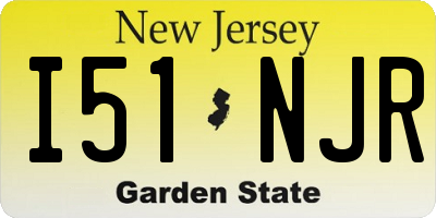 NJ license plate I51NJR