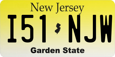 NJ license plate I51NJW