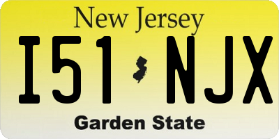 NJ license plate I51NJX
