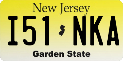 NJ license plate I51NKA
