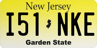 NJ license plate I51NKE