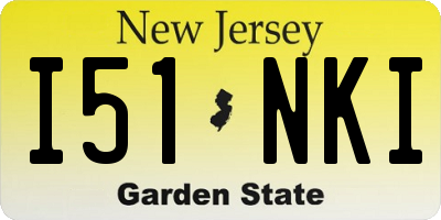NJ license plate I51NKI