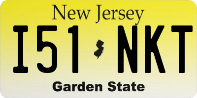NJ license plate I51NKT