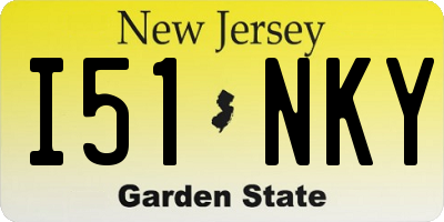 NJ license plate I51NKY