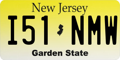 NJ license plate I51NMW