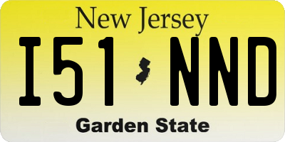 NJ license plate I51NND