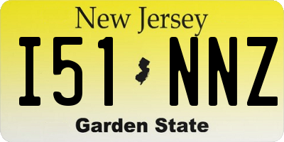 NJ license plate I51NNZ