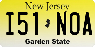 NJ license plate I51NOA