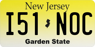 NJ license plate I51NOC